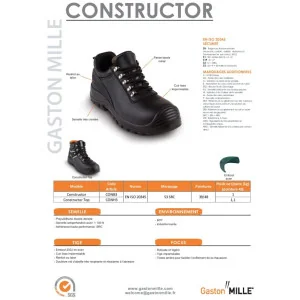 Gaston Mille CONSTRUCTOR S3 Darbo batai. | Glove.lt