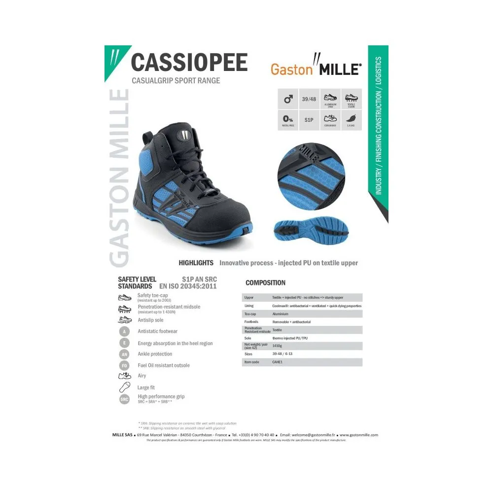 Lengvi ir patogūs darbiniai sportbačiai Gaston Mille Cassiopee S1P AN SRC | Glove.lt