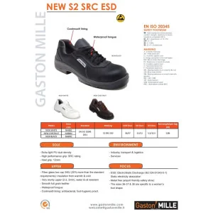 Apsauginiai batai Gaston Mille New S2 SRC ESD be metalinių detalių | Glove.lt