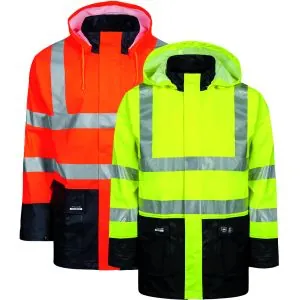 Lyngsoe Hi-Vis PU LR37 neperšlampama ryški darbo striukė
