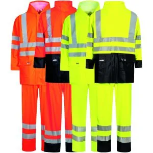Ryškus darbo komplektas nuo lietaus Lyngsoe Hi-Vis PU LR552