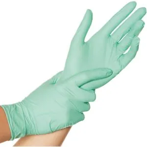 Vienkartinės nitrilinės pirštinės Abena Classic Sensitive, žalios | Glove.lt