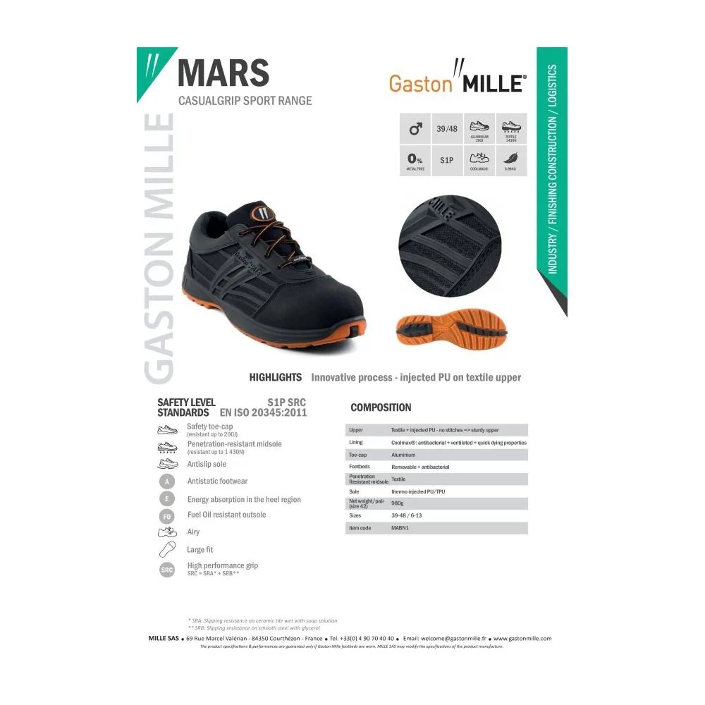 Gaston Mille darbo kedai MARS S1P SRC | Glove.lt Gaston Mille darbo kedai MARS S1P SRC | Glove.lt