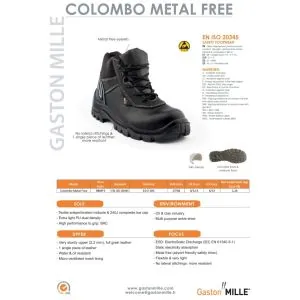 Gaston Mille darbo batai Colombo S3 Src Metal Free | Glove.lt
