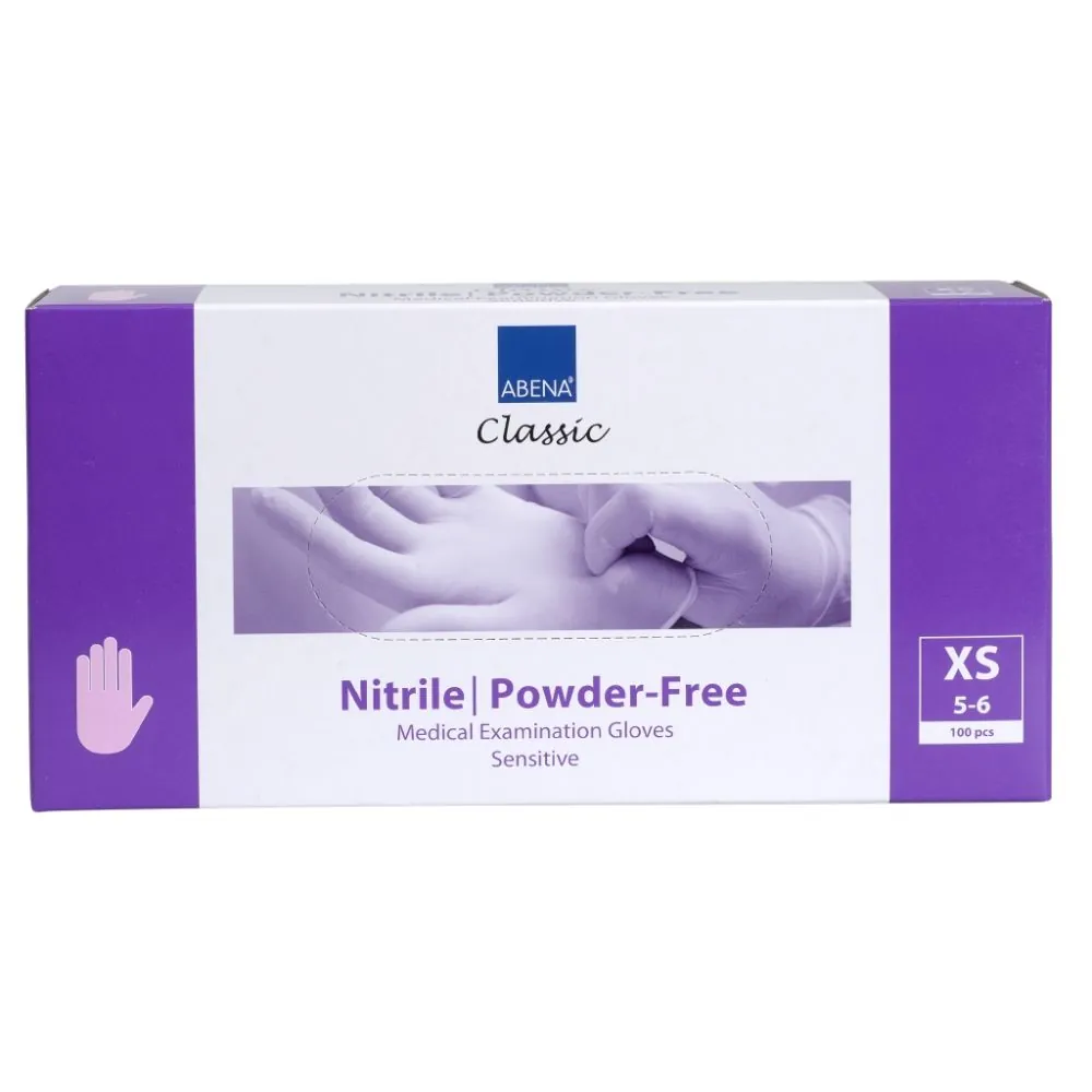 Vienkartinės medicininės nitrilinės pirštinės Abena Classic Sensitive 1000 vnt., rožinės | Glove.lt