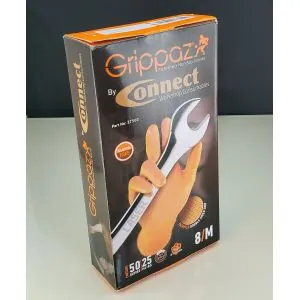 Vienkartinės nitrilinės pirštinės M-Safe Grippaz 246BK, oranžinės , 500 vnt. | Glove.lt