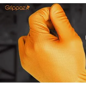 Vienkartinės nitrilinės pirštinės M-Safe Grippaz 246BK, oranžinės , 50 vnt. | Glove.lt