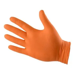 Vienkartinės nitrilinės pirštinės M-Safe Grippaz 246BK, oranžinės , 50 vnt. | Glove.lt