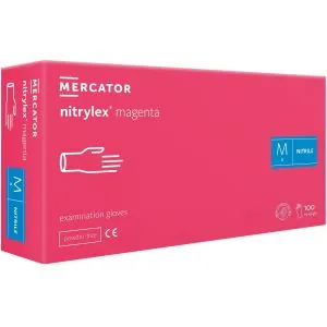 Vienkartinės nitrilinės pirštinės Mercator Nitrylex, magenta (100 vnt)