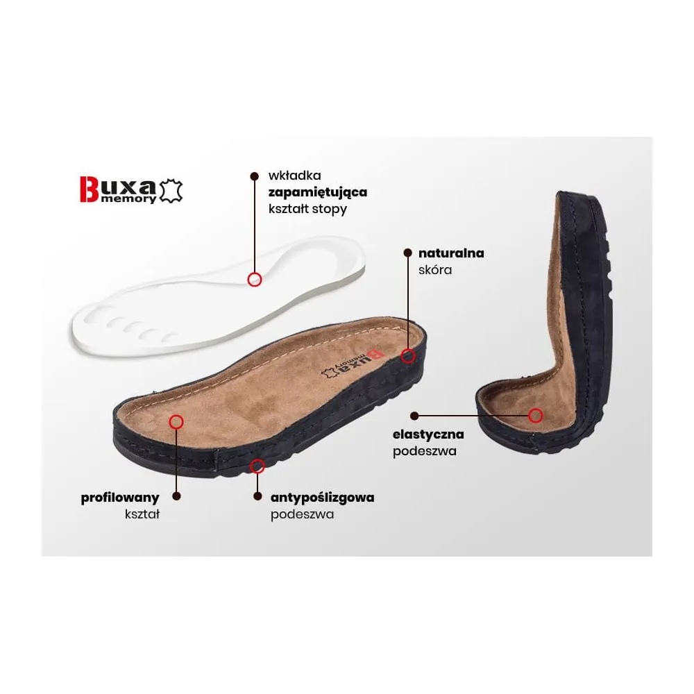 Moteriškos medicininės šlepetės Buxa Memory BZ110, nubuko oda | Glove.lt Moteriškos medicininės šlepetės Buxa Memory BZ110, nubuko oda | Glove.lt