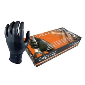 Vienkartinės nitrilinės pirštinės M-Safe Grippaz 246BK, juodos, 50 vnt. | Glove.lt