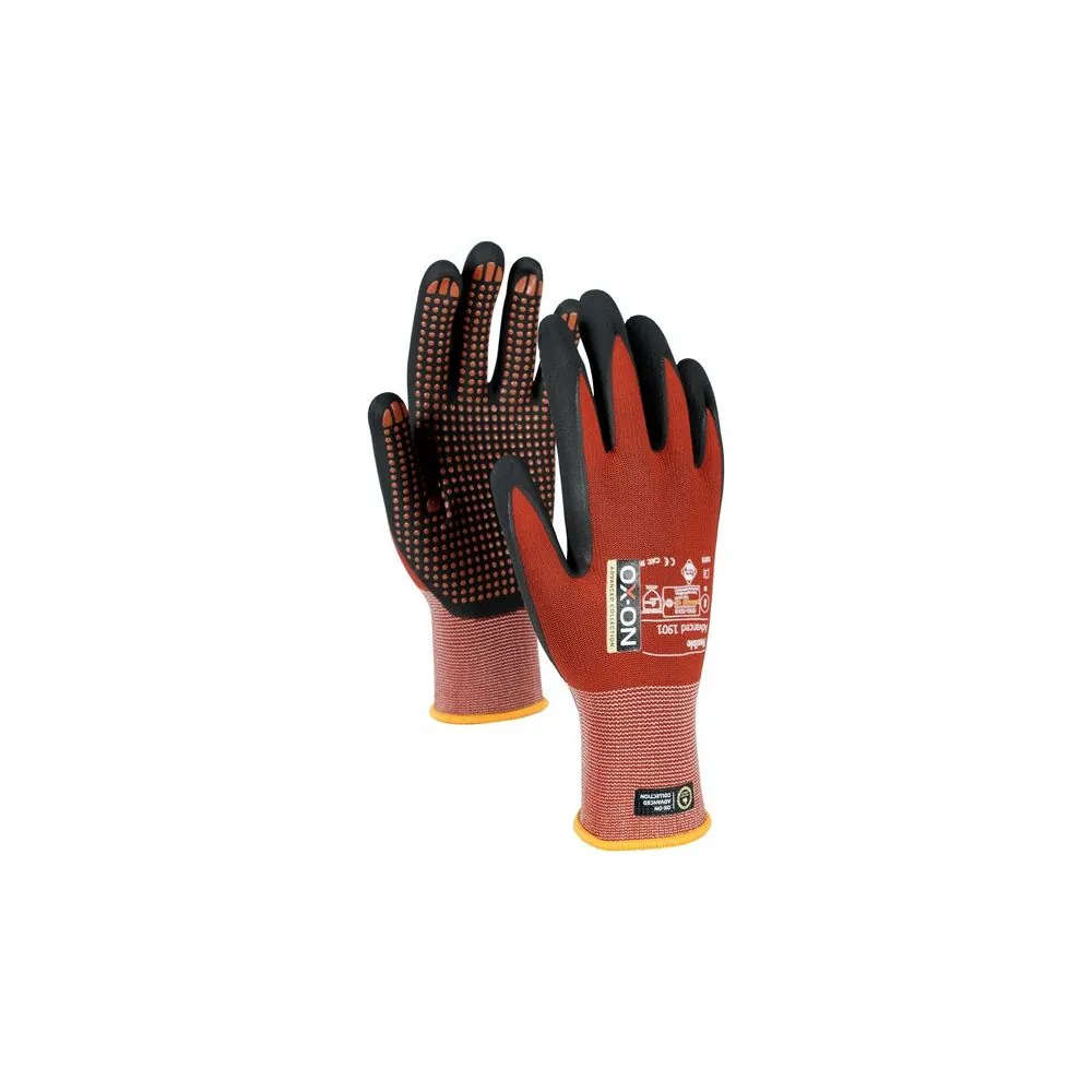 Darbo pirštinės aplietos nitrilu Ox-On Flexible Advanced 1901 | Glove.lt
