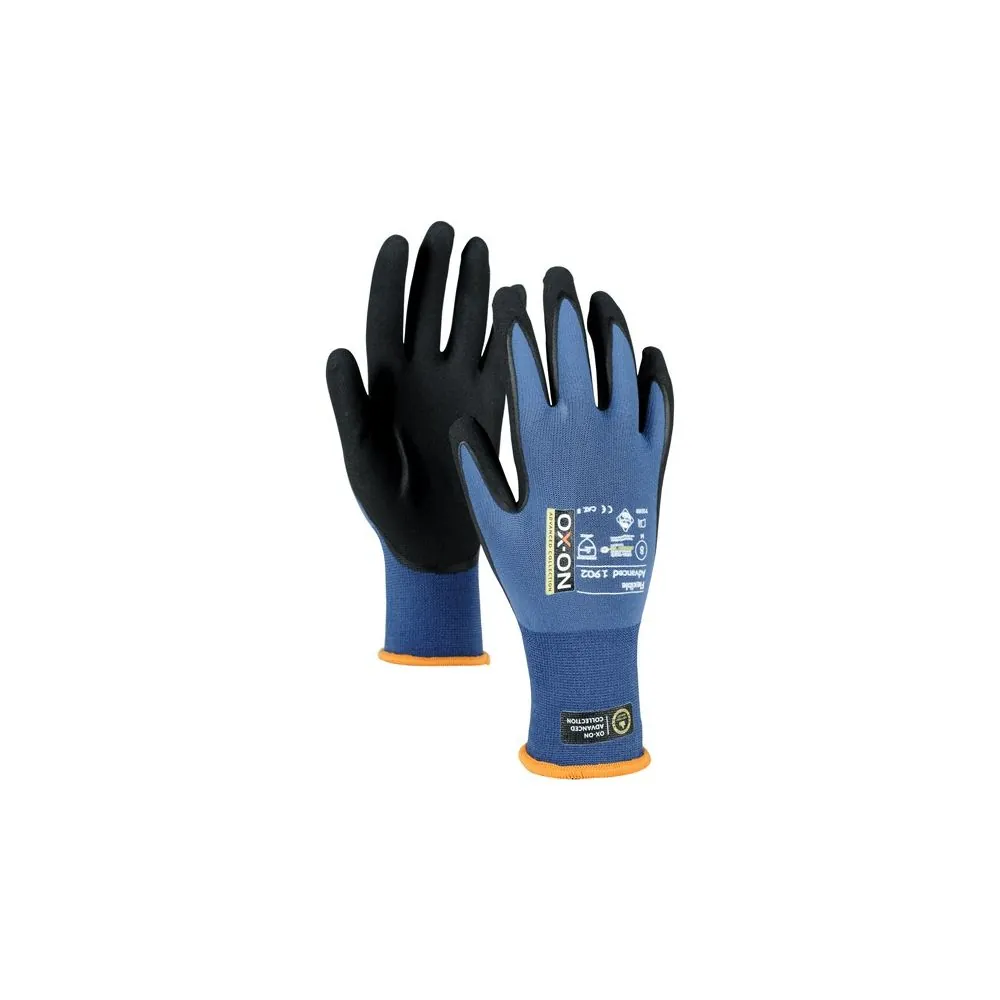 Darbo pirštinės aplietos nitrilu Ox-On Flexible Advanced 1902 | Glove.lt