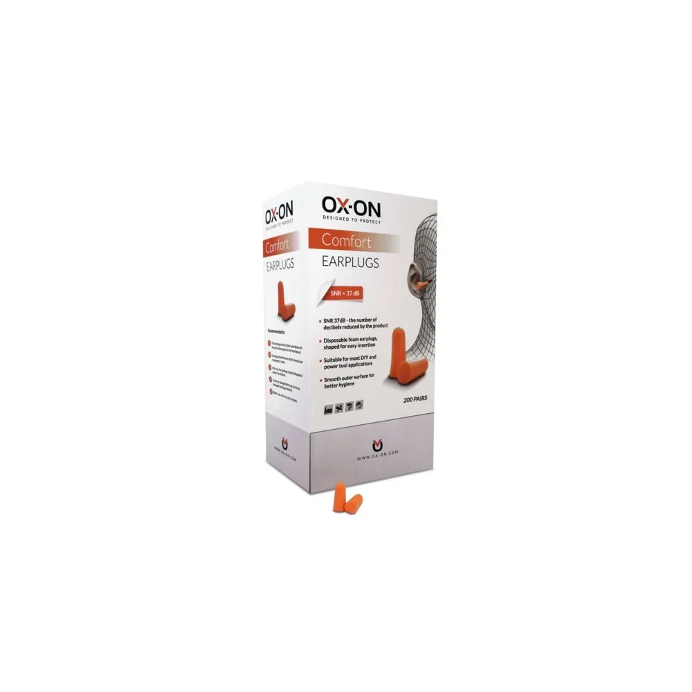 Vienkartiniai ausų kamštukai OX-On Comfort SNR 39 dB