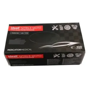 Storos vienkartinės nitrilo pirštinės Ideall® nitrile MOTO Juodos | Glove.lt