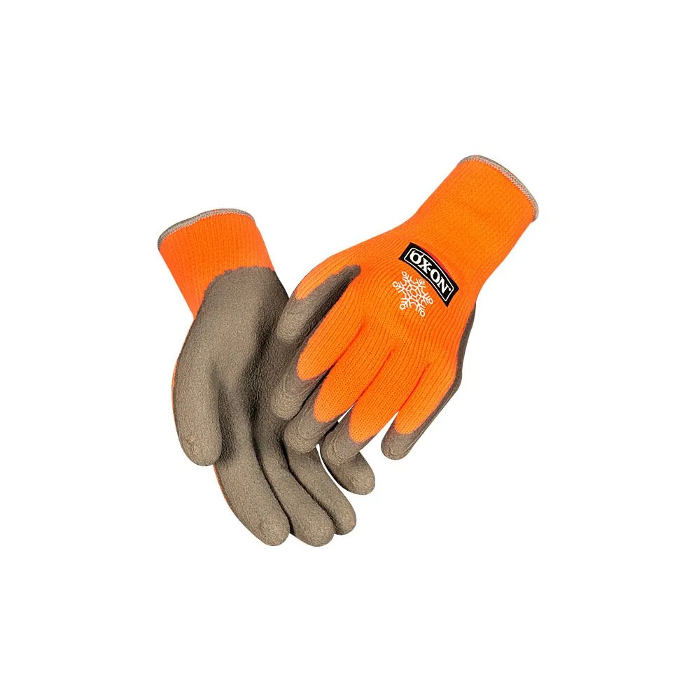 Šiltos darbo pirštinės aplietos lateksu Ox-On Winter Basic 3000. | Glove.lt