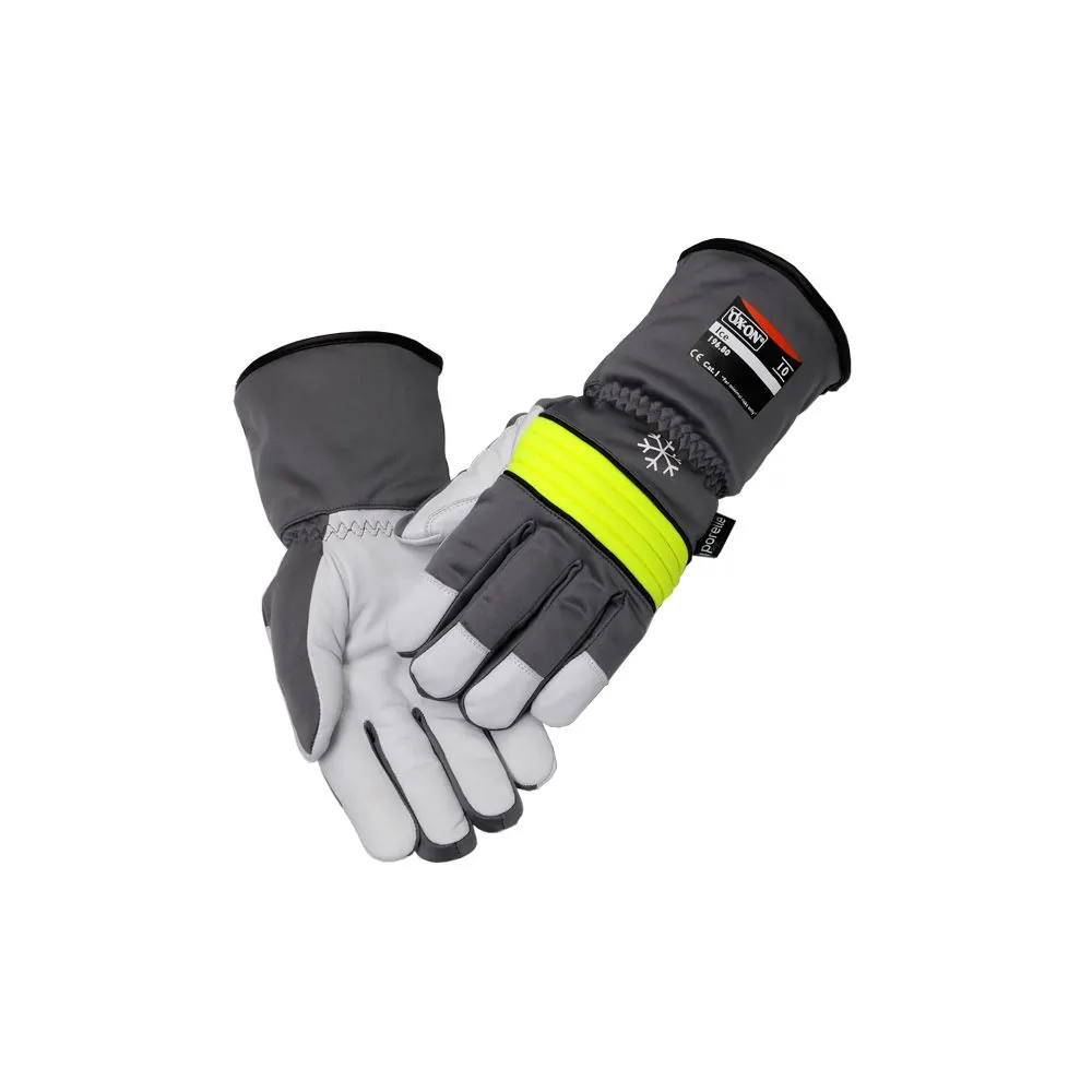 Šiltos žieminės darbo pirštinės iš ožkos odos ir SoftShell Ox-On Ice, Danija. | Glove.lt