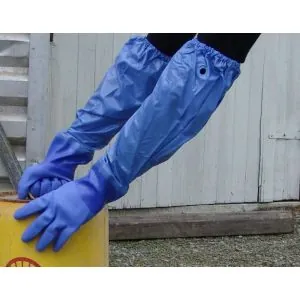 Showa 690 PVC pirštinės 65 cm – atsparios tepalams ir chemijai