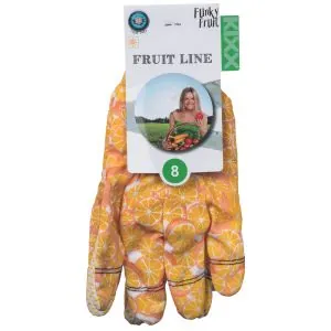 Tekstilinės taškuotos pirštinės Kixx FUNKY FRUIT PVC