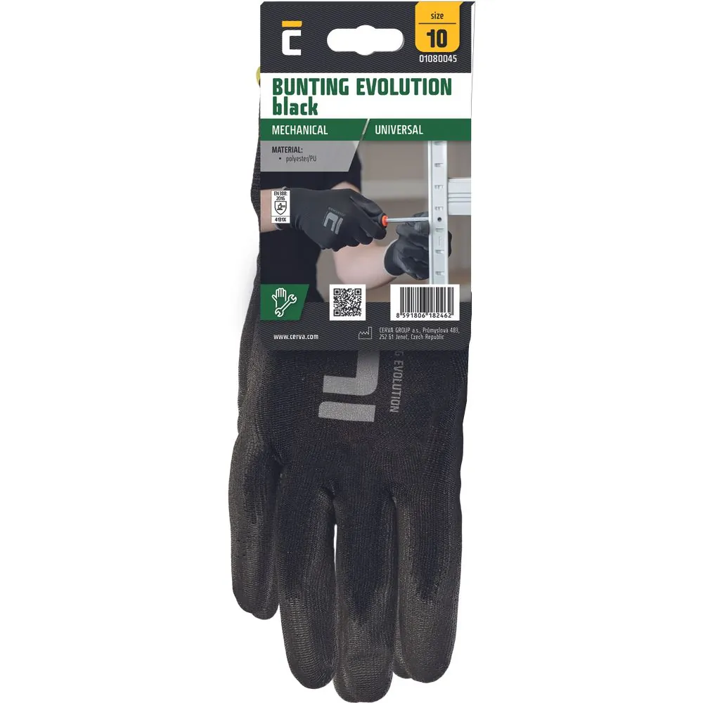 Aplietos pirštinės Cerva BUNTING EVO BLACK Aplietos pirštinės Cerva BUNTING EVO BLACK