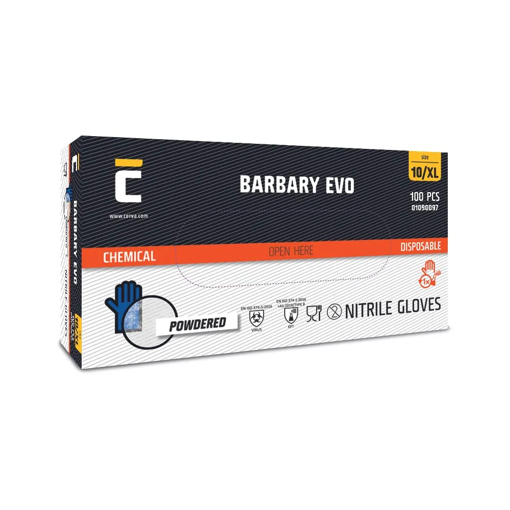 Vienkartinės nitrilinės pirštinės Cerva BARBARY EVO 100vnt.