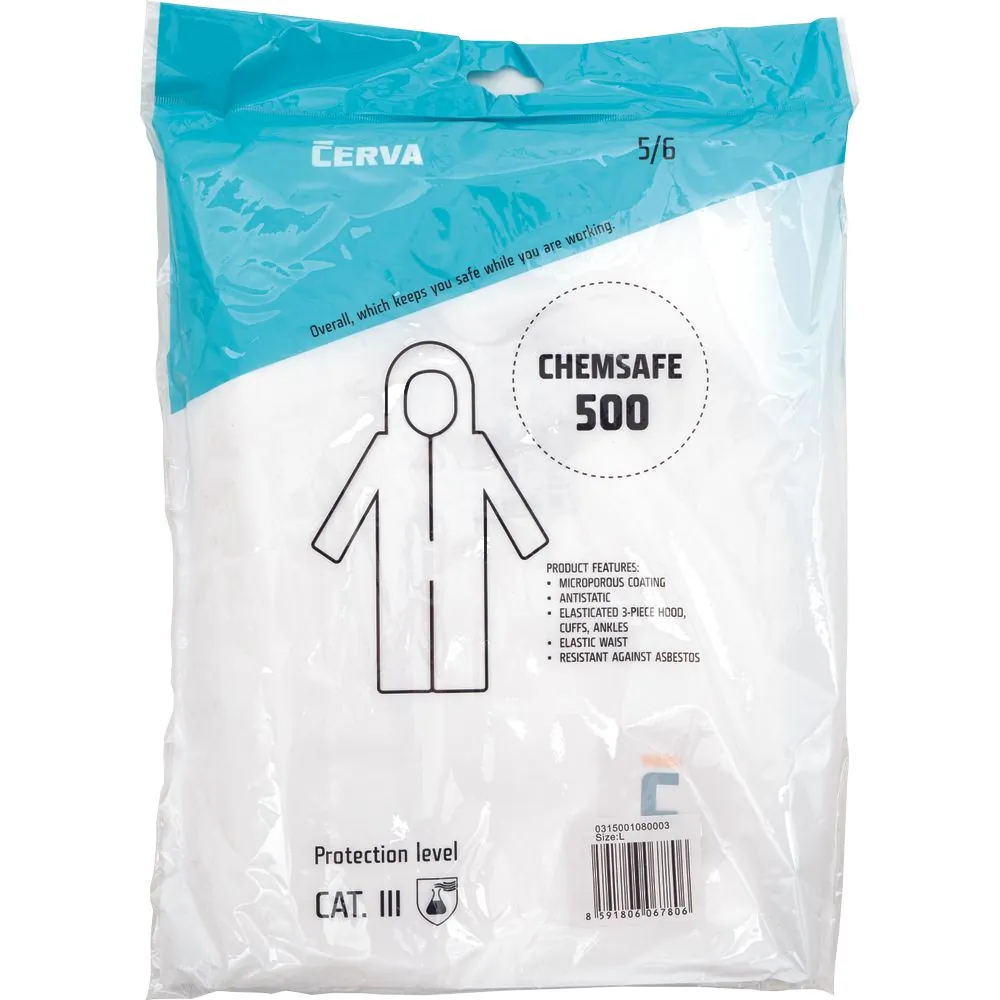 Vienkartinis kombinezonas Cerva CHEMSAFE 500 Vienkartinis kombinezonas Cerva CHEMSAFE 500
