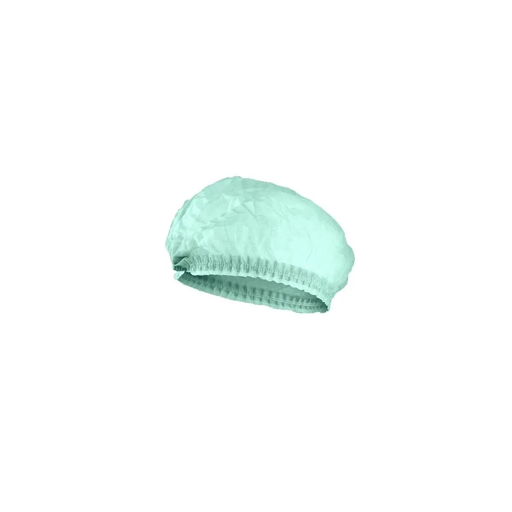 Vienkartinės medicininės kepuraitės Essenti Care PP CLIP 21”, klostuotos žalios, 100 vnt. | Glove.lt