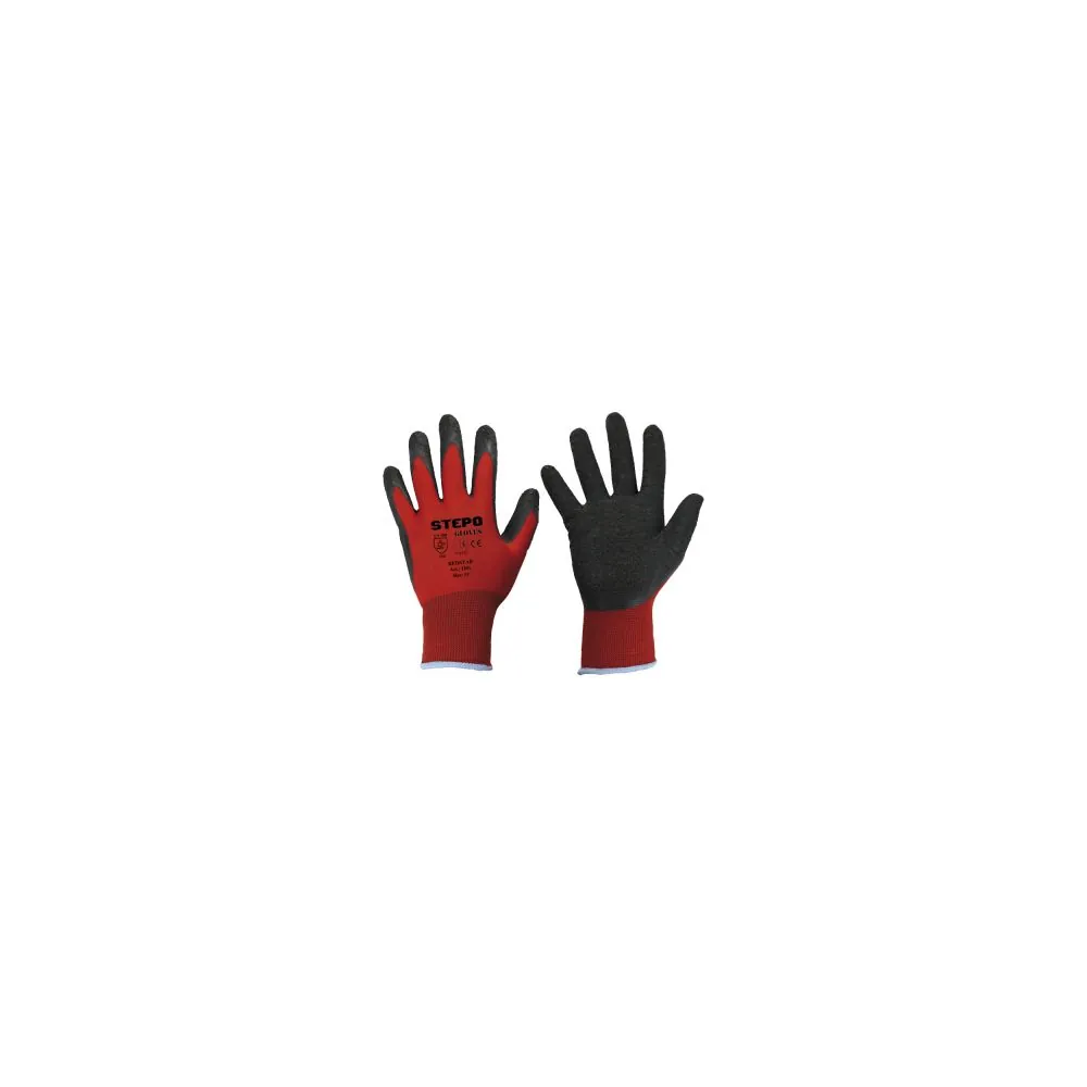 STEPO Redstar darbo pirštinės aplietos lateksu | Glove.lt