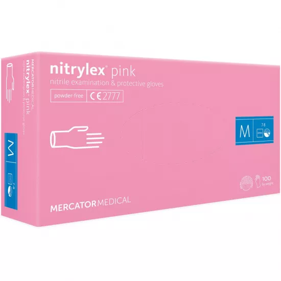 Vienkartinės nitrilinės pirštinės Nitrylex 100 vienetų, rožinės Darbo pirštinės, Vienkartinės pirštinės, Nitrilinės pirštinės, Medikams, slaugytojams, Vienkartinės priemonės Medikams nuotrauka