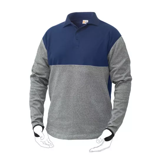 GLASS 0605+ Komfortiški polo marškinėliai su ergonomiškomis ilgomis rankovėmis ir pilvo zona, apsaugota nuo įpjovimo. nuotrauka
