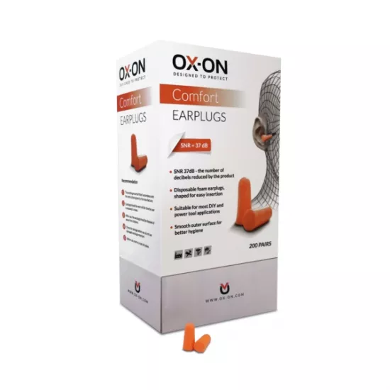 Vienkartiniai ausų kamštukai OX-On Comfort, 200 porų SNR 39 dB Galvos apsauga, Klausos apsaugos priemonės nuotrauka