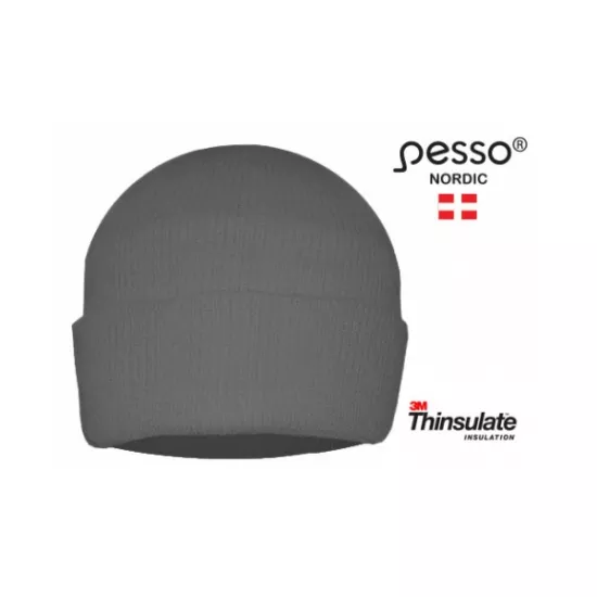 Šilta megzta kepurė Pesso, pilka