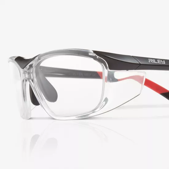 Stilingi apsauginiai akiniai su dioptrijomis Riley Rokka, raudonos kojelės