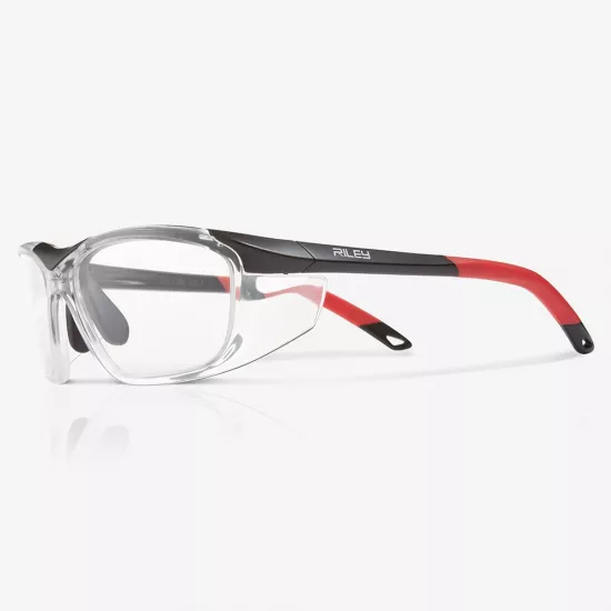 Stilingi apsauginiai akiniai su dioptrijomis Riley Rokka, raudonos kojelės