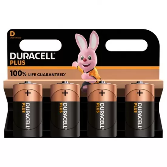 Baterija Duracell Plus 100% LR20, 4vnt