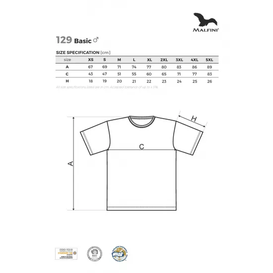 Vyriški laisvalaikio marškinėliai Malfini Basic 129 4XL nuotrauka